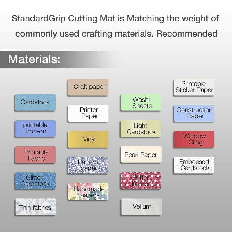 REALIKE 12x24 Cutting Mat Compatible with Cricut Maker 3/Maker 4/Maker/Explore 3/4/Air 2/Air/One,(StandardGrip, LightGrip, StrongGrip,3 Mats) Variety Adhesive Non-Slip Cut Mats for Crafts - Image 3